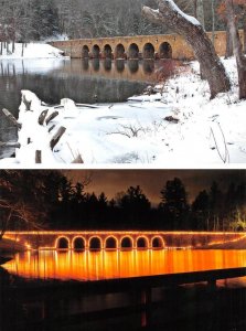 2~4X6 Postcards  Crossville, TN Tennessee BYRD LAKE DAM BRIDGE & Holiday Lights