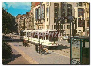 Postcard Modern Nantes tram to the Mediatheque