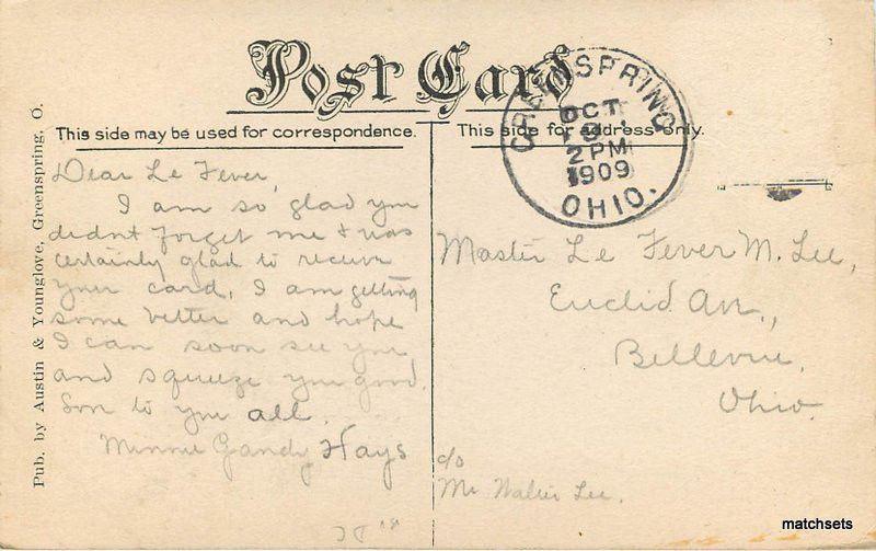 1909 Oakridge Green Springs Ohio Austin Longlove postcard 6950