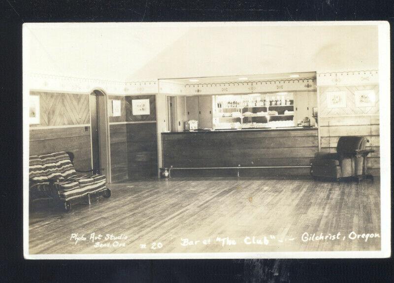 RPPC GILCHRIST OREGON THE CLUB BALLROOM DANCE HALL VINTAGE REAL PHOTO POSTCARD