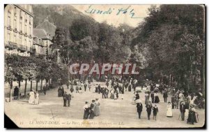 Old Postcard Le Mont Dore Park during the Music