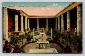 Pompei-Casa Dei Vettii-Veduta Del Peristilio Italy Vintage Postcard 0581