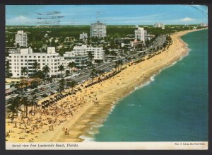 Florida FORT LAUDERDALE Beach Aerial View pm1973 ~ Cont'l