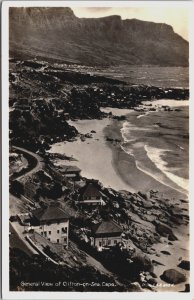 South Africa General View of Clifton On Sea Cape Town Vintage RPPC C040