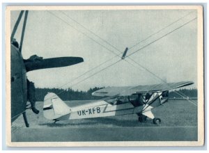 Czechoslovakia Postcard Lietadlo Piper Cub UK-XFB Airplane c1930's