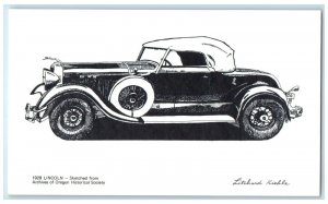 1929 Lincoln Car Sketched From Archives Of Oregon Litchard Kiehle Postcard