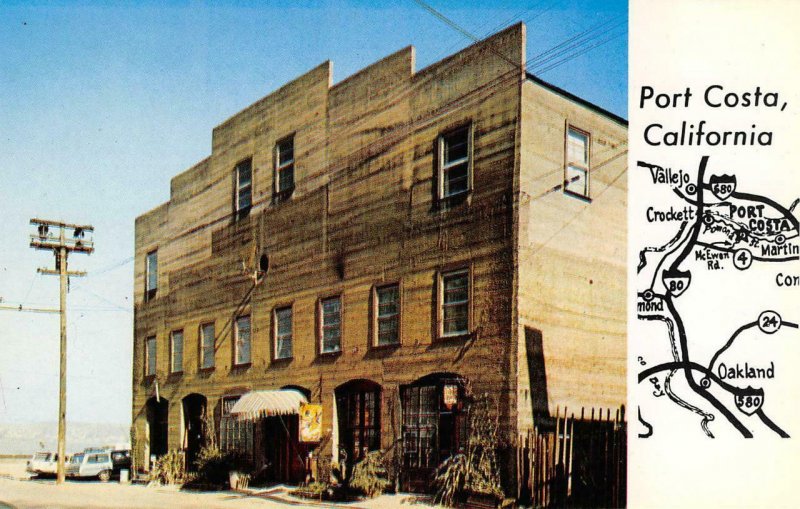 PORT COSTA, CA Famous Warehouse Main Street Antiques c1960s Vintage Postcard