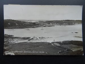 Cornwall Scilly Isles BRYHER From the Lookout c1950s RP Postcard by James Gibson