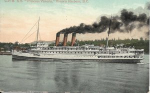 Canadian Pacific S.S. Princess Victoria, Vancouver Harbor, BC 1909 Used (PC1756)