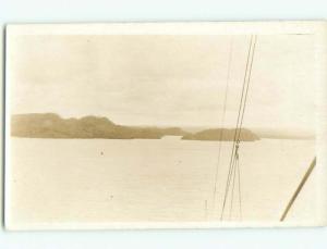 Pre-1930 rppc PICTURE TAKEN FROM BOAT IN GATUM LAKE Colon PANAMA o1452