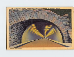 Postcard Illuminated Tunnel, Columbia River Highway, Oregon