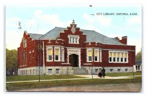 City Library Emporia Kansas c1909 Postcard