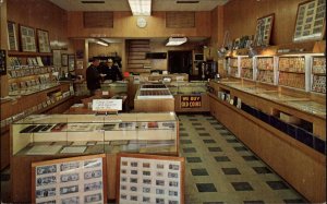 Salem Oregon OR Coin & Stamp Shop Interior 256 High St. Postcard