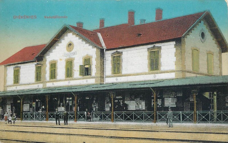 Hungary - GYEKENYES - Railway station c.1928 postcard