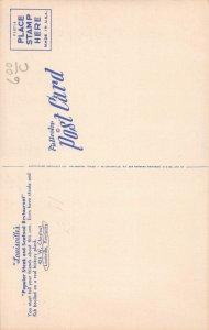 J77/ Louisville Kentucky Postcard Linen Swizzle Steaks Seafood Restaurant 73