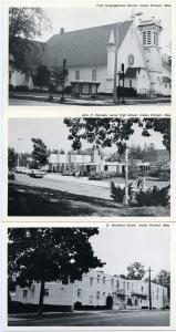 (3 cards) Views of Indian Orchard, MA Massachusetts - Church JFK School