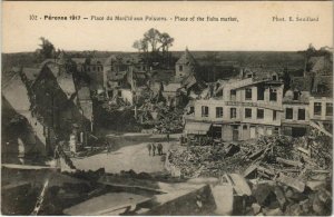 CPA PERONNE 1917 - Place du Marché aux Poissons (120919)