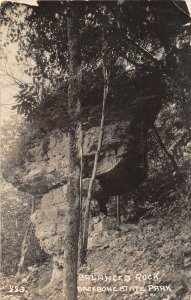 G83/ Backbone State Park Iowa RPPC Postcard Mason City c10 Balanced Rock