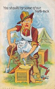 YOU SHOULD TRY SOME OF OUR HARD TACK-BAMFORTH MILITARY COMIC POSTCARD 1907 PMK