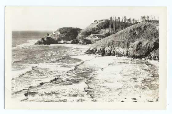 RPPC of Heceta Head Lighthouse and Area, Oregon Coast, OR