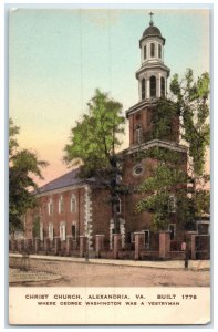 c1920's Christ Church Building Tower Dirt Road Alexandria Virginia VA Postcard