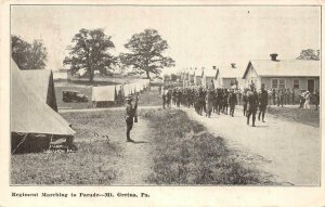Regiment Soldiers Marching to Parade MOUNT GRETNA, PA 1931 Military Postcard