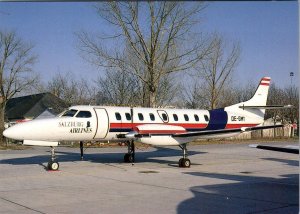 Vienna, Austria SALZBURG AIRLINES Small Airplane On Tarmac 4X6 Aviation Postcard