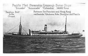 Ecuador Photograph, non  Pacific Mail Steamship Co. Ship 