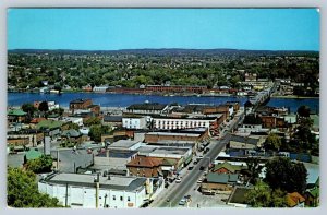 Dundas Street, Trenton Ontario Canada, Vintage Chrome Aerial View Postcard