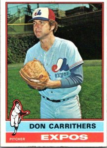 1976 Topps Baseball Card Don Carrithers Montreal Expos sk13429