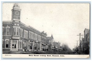 1909 Main Street Looking East Building Sumner Iowa IA Vintage Antique Postcard