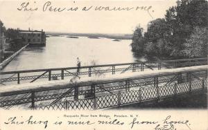 Potsdam New York~Raquette River View from Bridge~1907 JR Weston Postcard