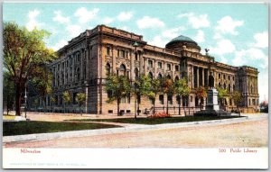 Public Library Milwaukee Wisconsin WI Street View & Building Postcard