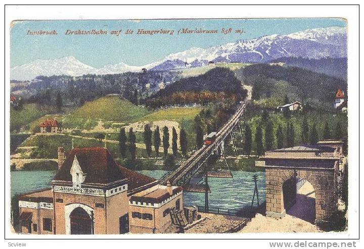 Drahtseilbahn Auf Die Hungerburg (Mariabrunn 858 m.), Innsbruck, Austria, 190...