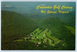 c1960 Hot Springs Virginia VA Postcard Cascades Golf Course Homestead Air View