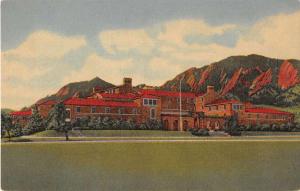 Boulder Colorado University Mens Resident Hall Linen Postcard J51307