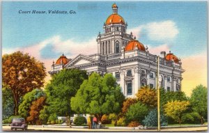 Valdosta Georgia GA, Court House, Historical Building, Street Corner, Postcard