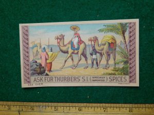 1870s-80s Thurber Specially Imported Foods Camels Victorian Trade Card F36