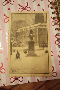 Antique 1910 Denmark Postcard - Winter City Scene - Postally Used to USA