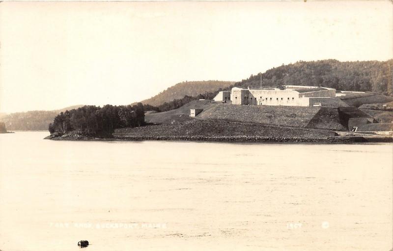 Bucksport Maine~Fort Knox along Penobscot River~c1915 Defender Postcard-RPPC