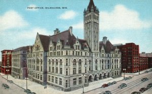 Vintage Postcard 1930s Post Office Building on East Milwaukee WI