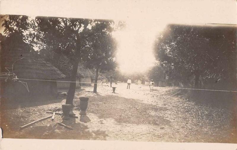 Sahara Soudan Village Street Scene Real Photo Antique Postcard J71865