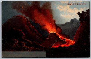 Mount Vesuvius Italy c1910 Postcard Volcano Eruption Erupting