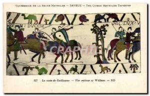 Postcard Old Bayeux Tapestry of Queen Matilda's suite of Guillaume