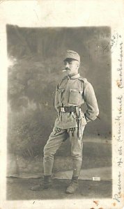 Hungary Soldier Getting Ready Posing 1915 Real Photo Postcard