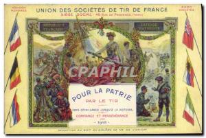 Old Postcard Lottery France Shooting companies Union For Fatherland For shoot...