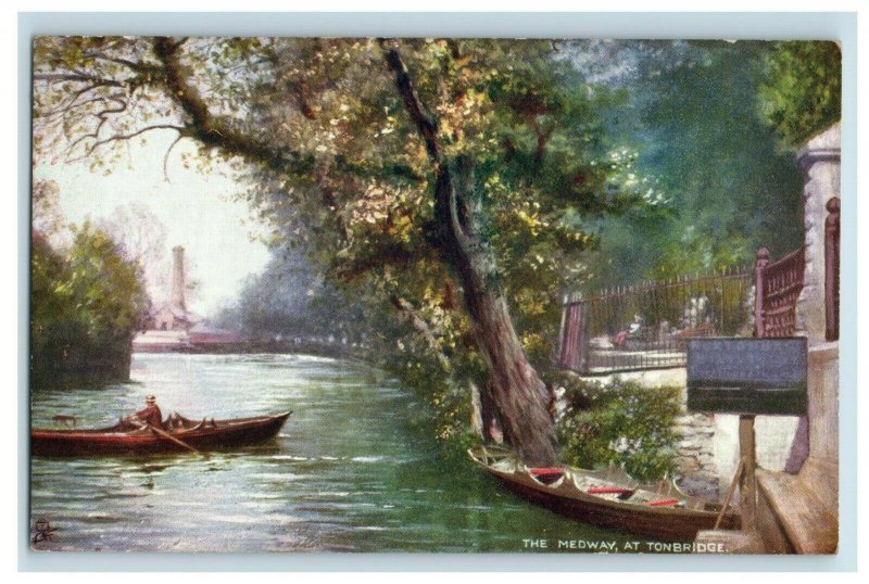 c.1907 Raphael Tuck The Medway At Tonbridge Postcard P42