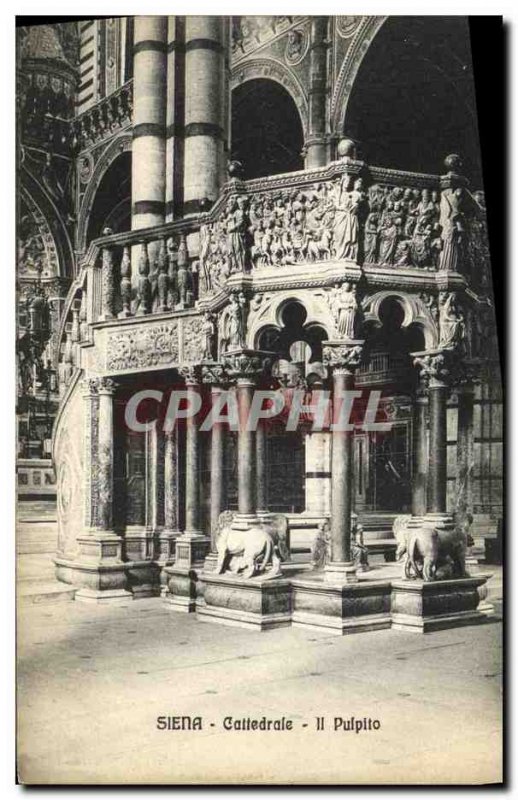 Old Postcard Siena Cathedral This pulpito