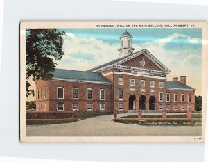 Postcard Gymnasium William & Mary College Williamsburg Virginia USA