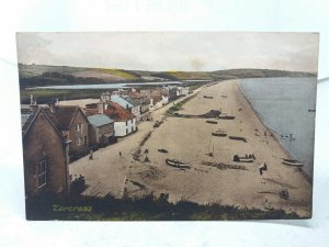 Houses by the Beach & Dayboats Torcross Devon Vintage Friths Postcard c1920